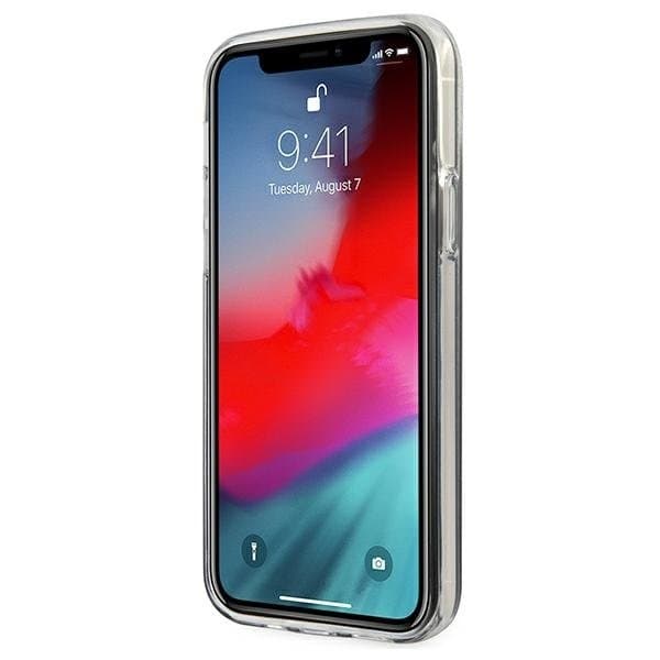 Guess Skal iPhone 12 & 12 Pro Glitter Gradient Script - Sininen Blue