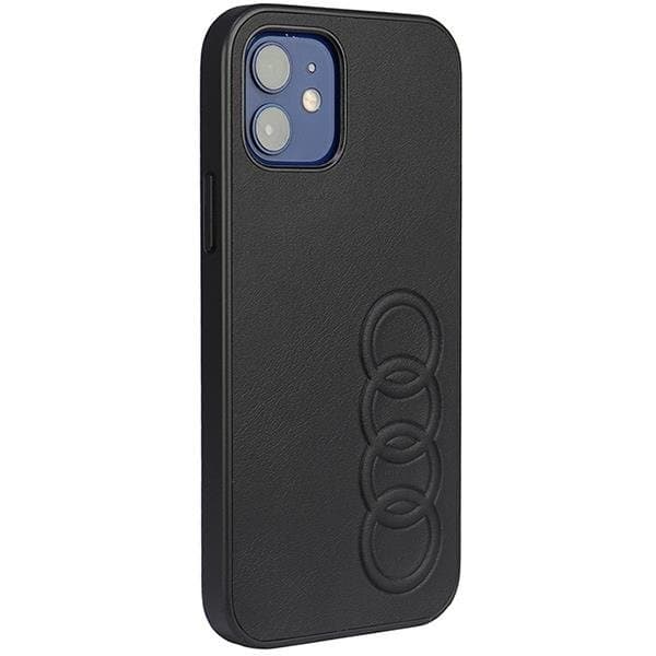 Audi iPhone 12/12 Pro Mobilskal Syntetisk Læder - Sort Black