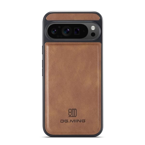 DG.MING Mobilskal till Google Pixel 9 Pro XL Anti-Drop Läder Brun