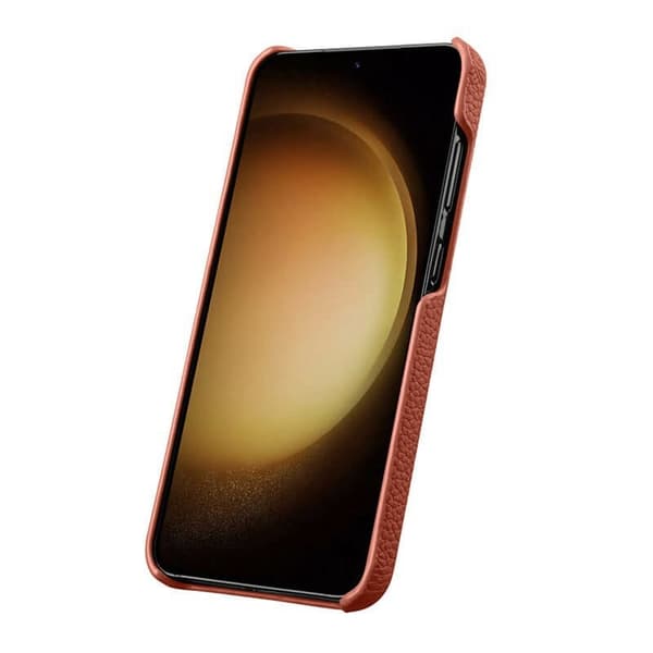 MELKCO Mobilskal till Samsung Galaxy S25 Plus Äkta Läder PC - Orange