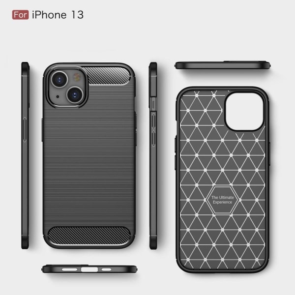 Carbon Fiber Texture Skal iPhone 13 - Blå Blå