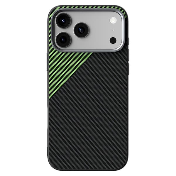ABEEL Mobilskal till iPhone 17 Pro MagSafe Carbon Fiber Texture Grön