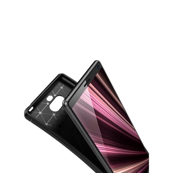 Fuld Carbon Mobilskal til Sony Xperia 10 - Blå Blue