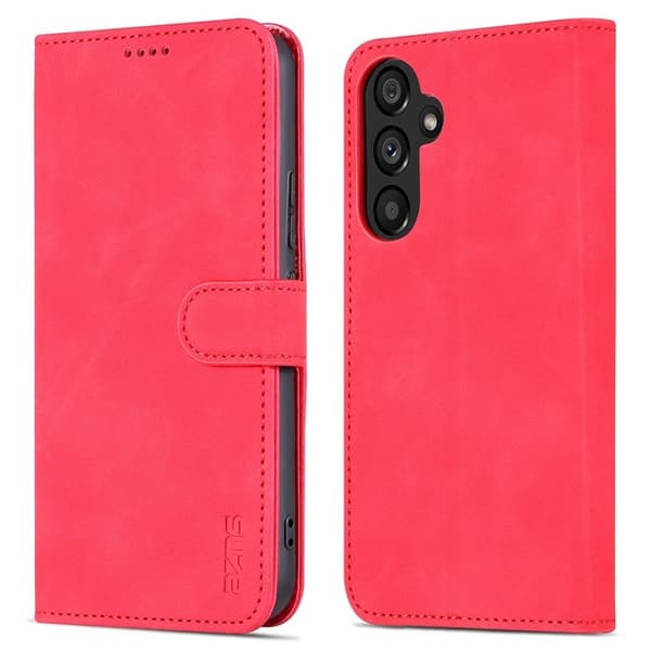 AZNS Samsung Galaxy A34 5G Plånboksfodral Konstläder - Röd