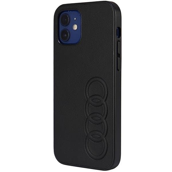 Audi iPhone 12/12 Pro Mobilskal Syntetisk Læder - Sort Black