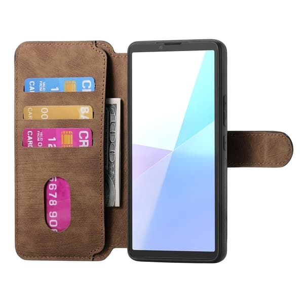 CASENEO Sony Xperia 10 VI Magnetiskt Plånboksfodral Konstläder - Brun