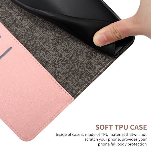 OnePlus 15 5G Plånboksfodral Imprint PU Folio Konstläder Rosa