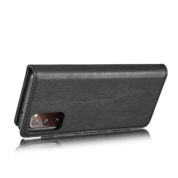 DG.MING 2-i-1 Delbar Läder Plånboksfodral Samsung Galaxy S20 FE Svart