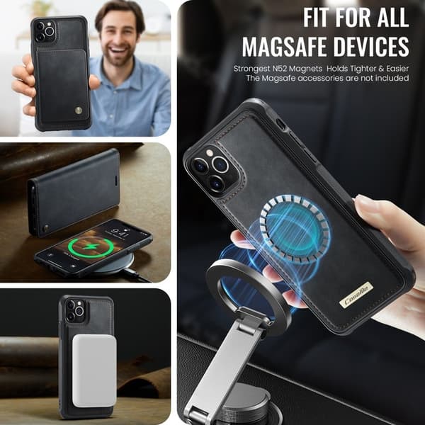 CASEME C49 Mobilskal till iPhone 11 Pro MagSafe RFID Läder Svart