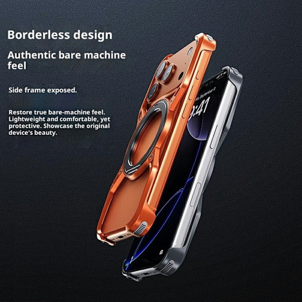 Mobilskal till iPhone 17 Pro Bumper Frameless Kickstand - Blå Blå