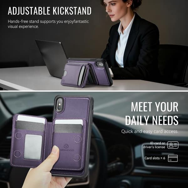 JEEHOOD Mobilskal till iPhone XS Max MagSafe Läder - Lila Lila
