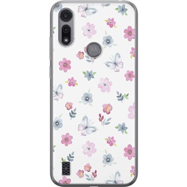Mobilcover til Motorola Moto E6i med Blomster og sommerfugle
