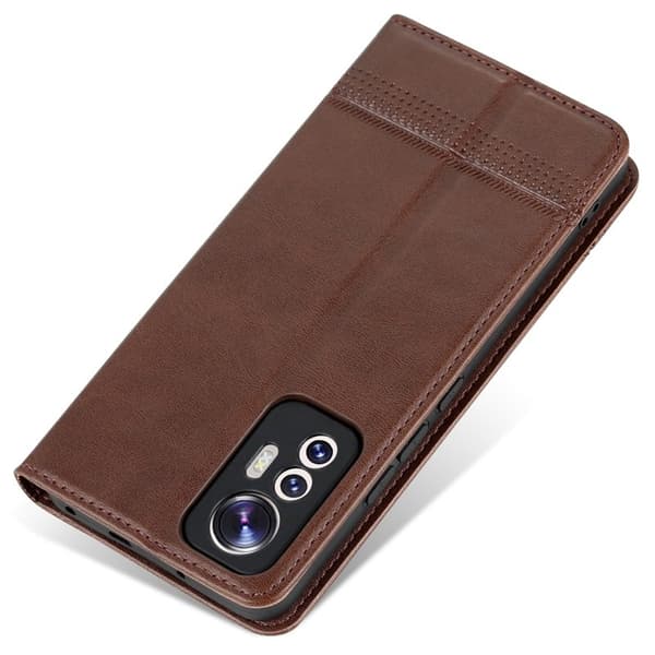 AZNS Xiaomi 12 Lite 5G Plånboksfodral Konstläder - Brun