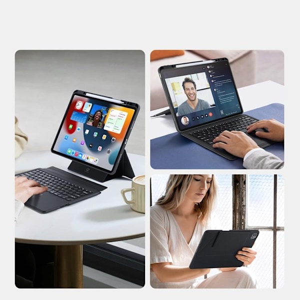 Dux Ducis iPad Pro 12.9 Skal Keyboard Bluetooth DK Series Svart