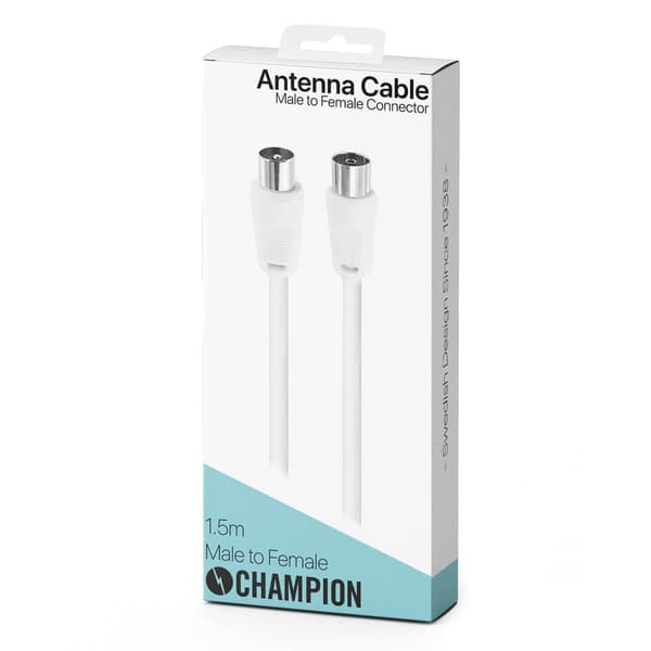 Champion Antennekabel 1,5m Vit