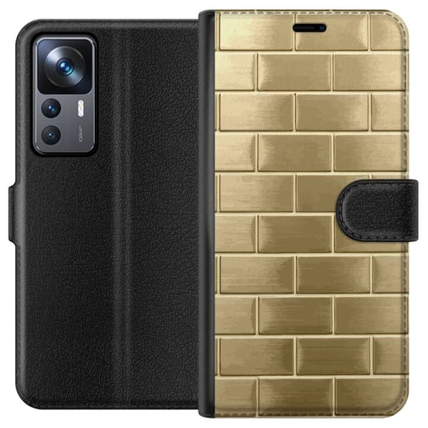 Plånboksfodral till Xiaomi 12T med Gyllene Murstenar