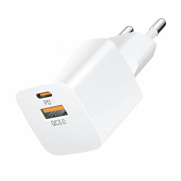 Wozinsky Vægoplader 20W USB-C/USB-A - Hvid Vit