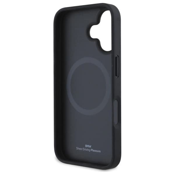 BMW telefontaske til iPhone 16 MagSafe Diamond Metal Logo - Sort Black