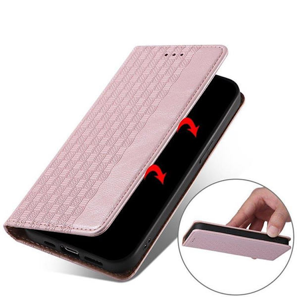 Galaxy A12 5G Plånboksfodral Magnet Strap - Rosa