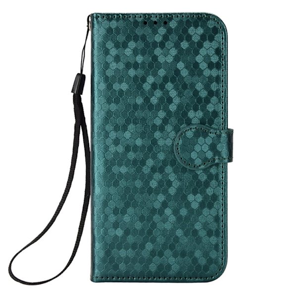 OnePlus 15 5G Konstläder Plånboksfodral Dot Pattern Imprint - Grön Grön