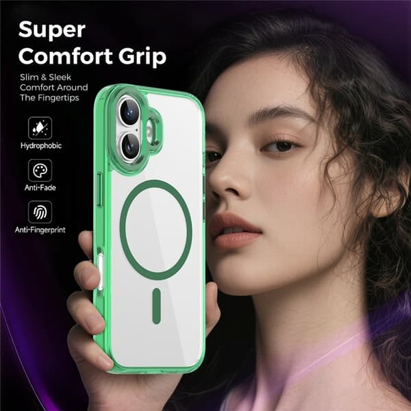 Mobilskal till iPhone 17 MagSafe TPU+PC Transparent - Grön Grön