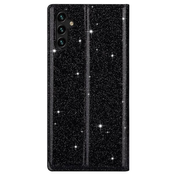 Mobilskal till Samsung Galaxy S26 Plus Glittrande PU Läder + TPU Kortfack Svart