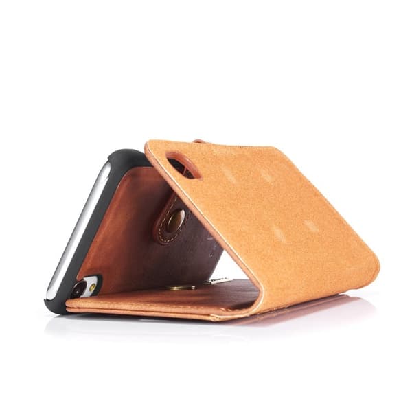 DG.MING iPhone XR Plånboksfodral i Äkta lädermed Ställfunktion - Brun
