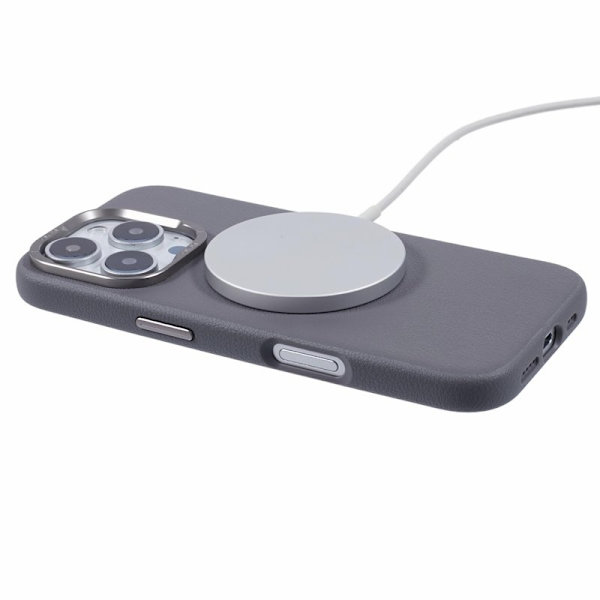 X-LEVEL Mobilskal till iPhone 16 Pro Max MagSafe PU Läder Grå