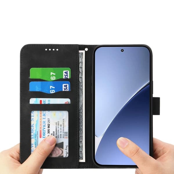 DIERFENG DF-03 för Xiaomi 15 Pro Plånboksfodral Konstläder - Svart