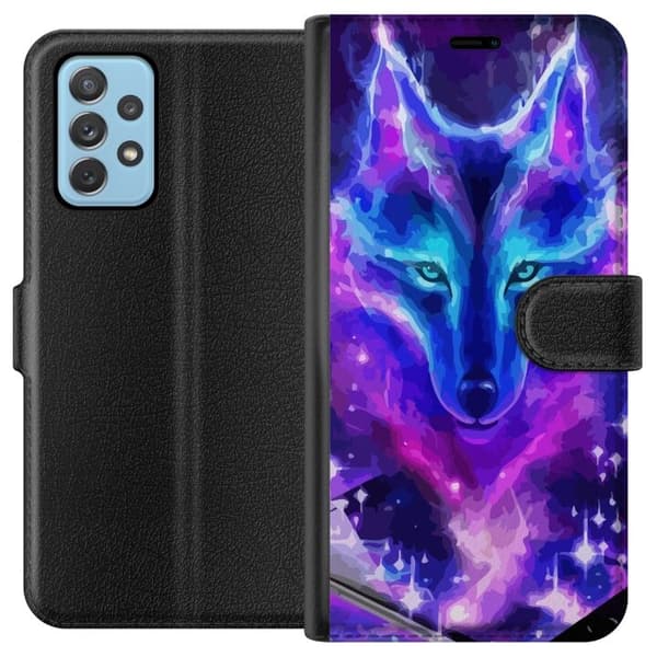 Plånboksfodral till Samsung Galaxy A52 5G med Neon Varg