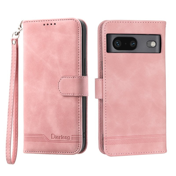 DIERFENG Google Pixel 7 5G Plånboksfodral DF-03 Flip Konstläder - Rosa