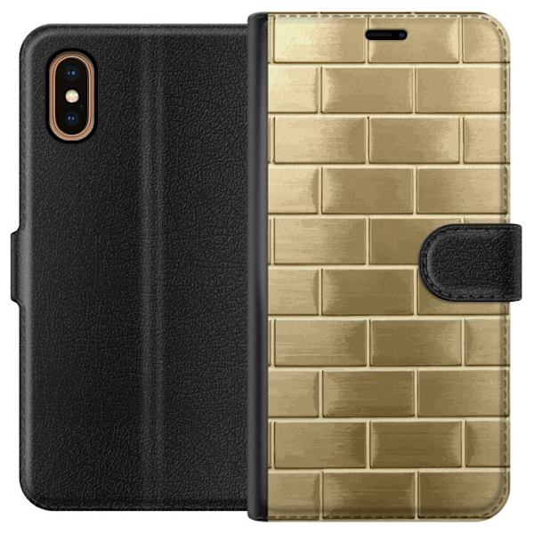 Plånboksfodral till Apple iPhone XS Max med Gyllene Murstenar