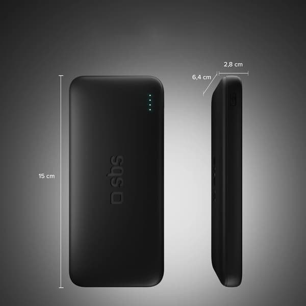 SBS Powerbank 20000mAh 10W USB-A - USB-C Infinity - Svart Svart