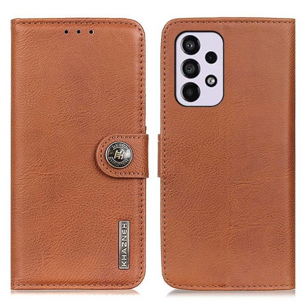 KHAZNEH magneettinen lompakkokotelo Galaxy A33 5G - ruskea