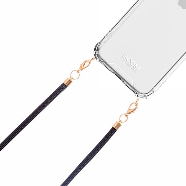 Boom iPhone 13 Pro -kotelo, jossa puhelimen kaulahihna - Rope Black Black