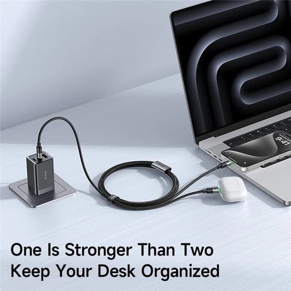 MCDODO 2in1 USB-C Till USB-C/USB-C 100W Kabel 1.5m CA-6740 Svart