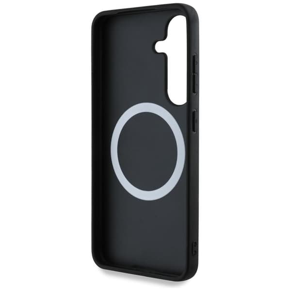 BMW telefontaske til Galaxy S25 MagSafe læder overdimensionerede striber - sort Black