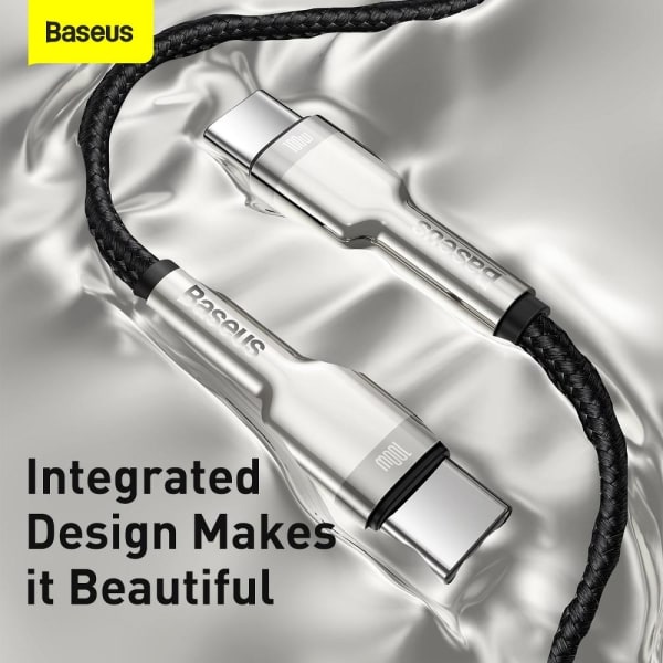 BASEUS kabel USB-C til USB-C PD100W Strømforsyning 1m Sort