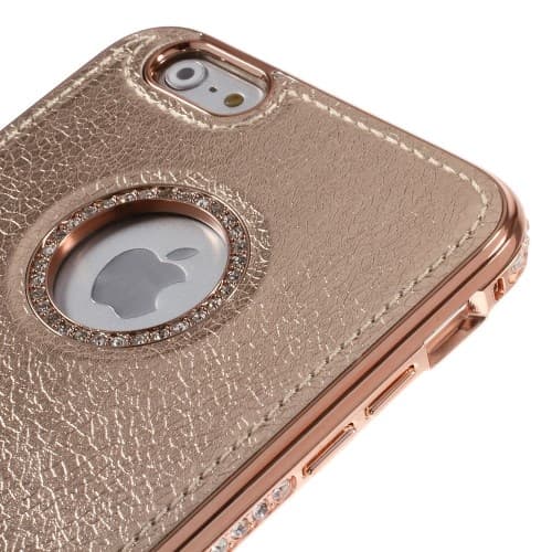 Rhinestone Bumper og Skal til Apple iPhone 6(S) Plus - Rose Gold Roséguld