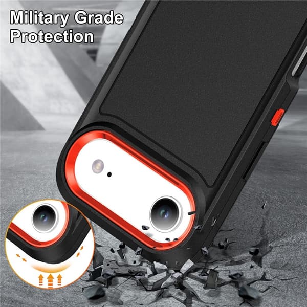 Mobilskal till iPhone Air Kickstand Silikon - Svart/Orange Svart