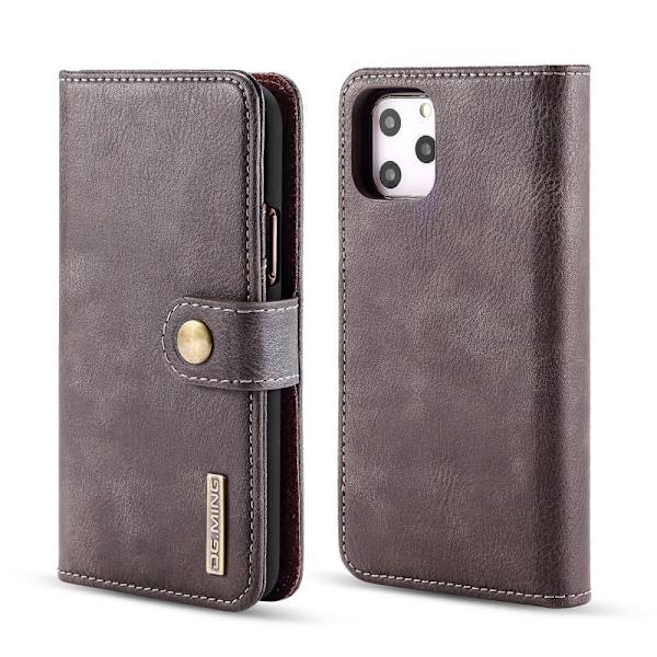 DG.MING iPhone 11 Pro Plånboksfodral 2-i-1 i Äkta läder- Grå