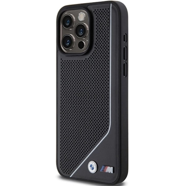 BMW iPhone 15/14/13 Mobilskal Magsafe Perforated Twisted Line Svart
