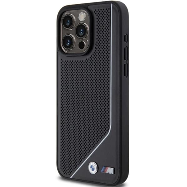 BMW Mobilskal till iPhone 15/14/13 Magsafe Perforated Twisted Line Svart