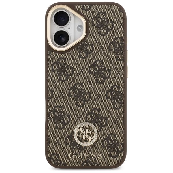 Guess Mobilskal till iPhone 17 MagSafe 4G Strass Logo & Big Strap Brun