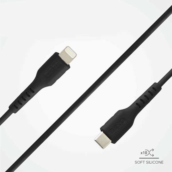 SBS USB-C - Lightning Kabel 1m - Svart Svart