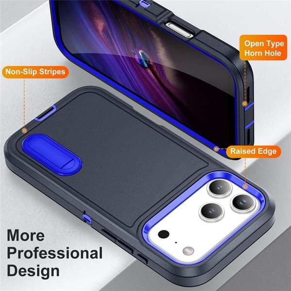 Mobilskal till iPhone 17 Pro Max Kickstand Silikon - Mörkblå/Sapphire Blå