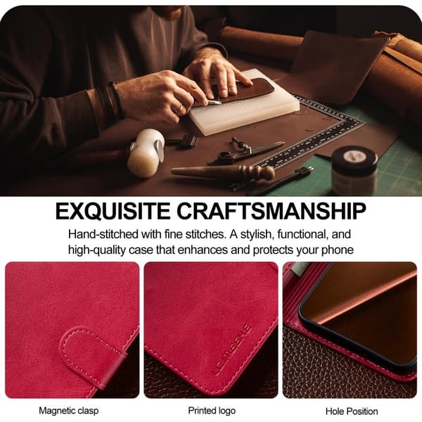 LC.IMEEKE Xiaomi 15T Pro Plånboksfodral Konstläder - Rosa