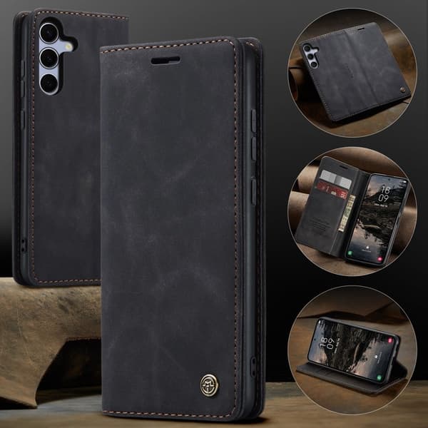 CASEME 013 Plånboksfodral för Samsung Galaxy S25 FE - Svart