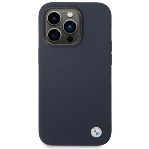 BMW iPhone 14 Pro mobiilikotelo Magsafe silikonimetallilogo - laivasto