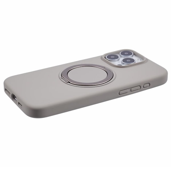 X-LEVEL Mobilskal till iPhone 16 Pro MagSafe Rotbart Ställ Flytande Silikon Grå